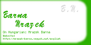 barna mrazek business card